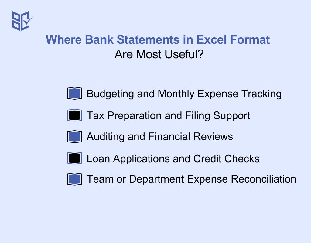 Where Bank Statements in Excel Format Are Most Useful